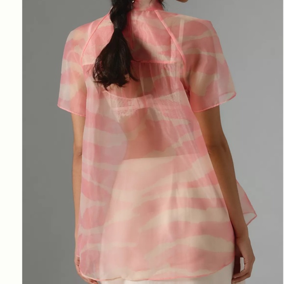 Brand New DANIEL RAINN MOCK-NECK SHORT-SLEEVE BLOUSE - Picture 3 of 16